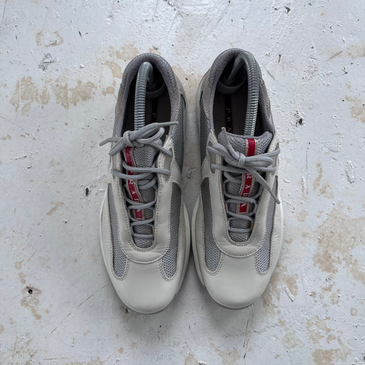 2000s prada sport americas cups matte leather trainers