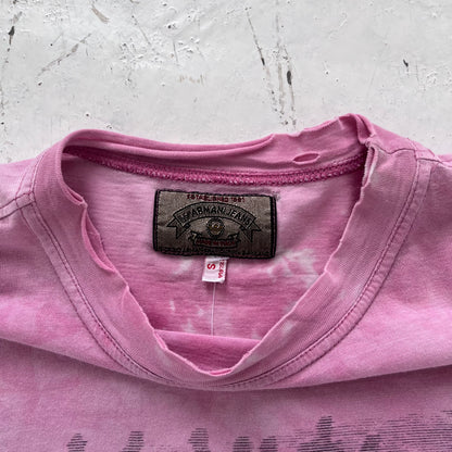 1980s thrashed armani jeans pink tee