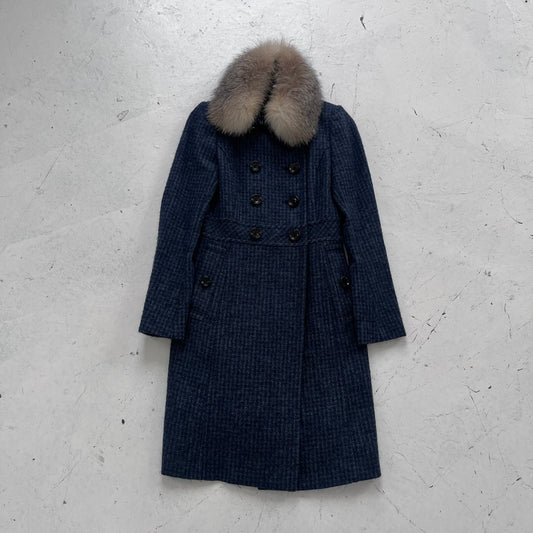 2000s burberry black label navy trenchcoat
