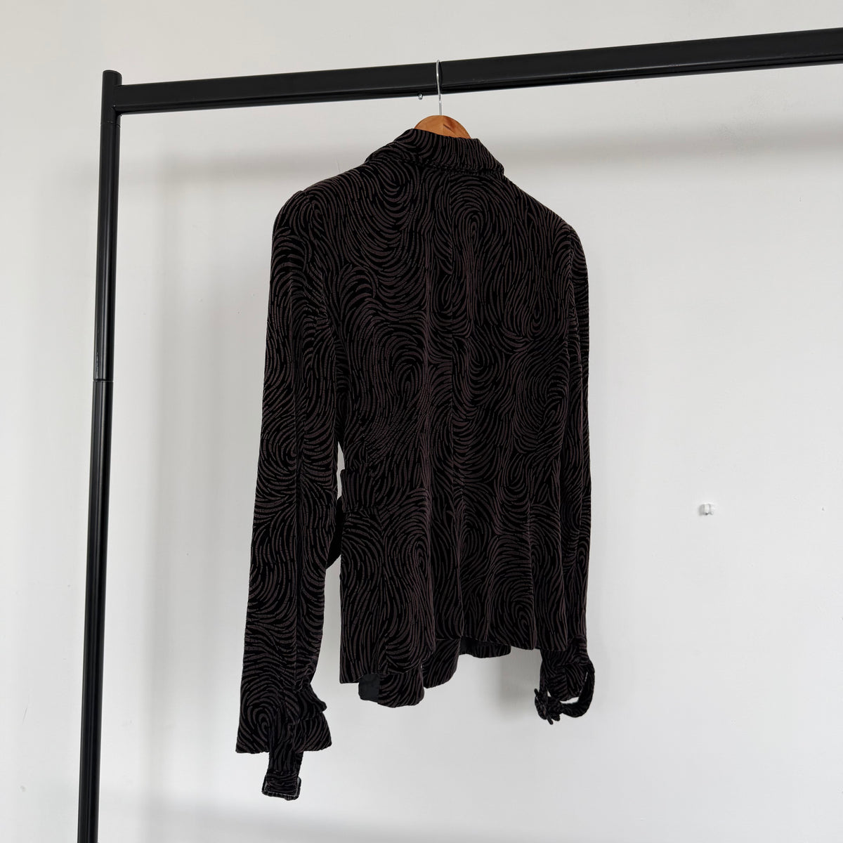 fw2004 emporio armani velvet swirl runway single breasted blazer jacket