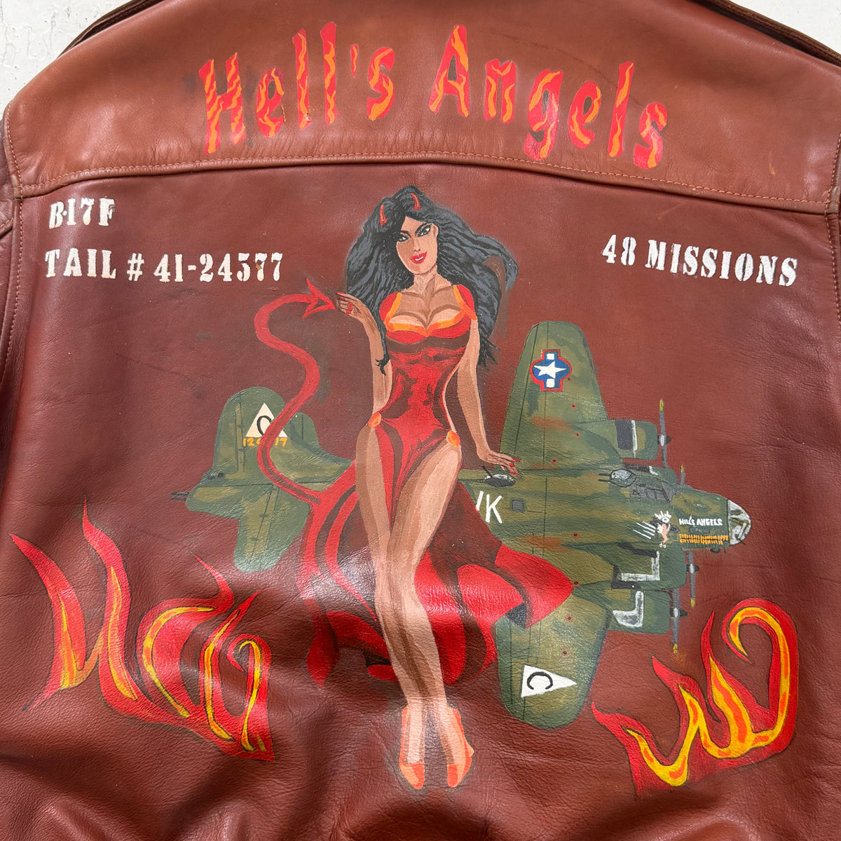 1960s schott hells angels leather souvenir flight jacket