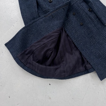 2000s burberry black label navy trenchcoat