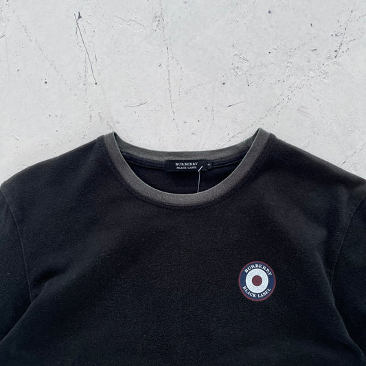 2000s burberry black label flag tee