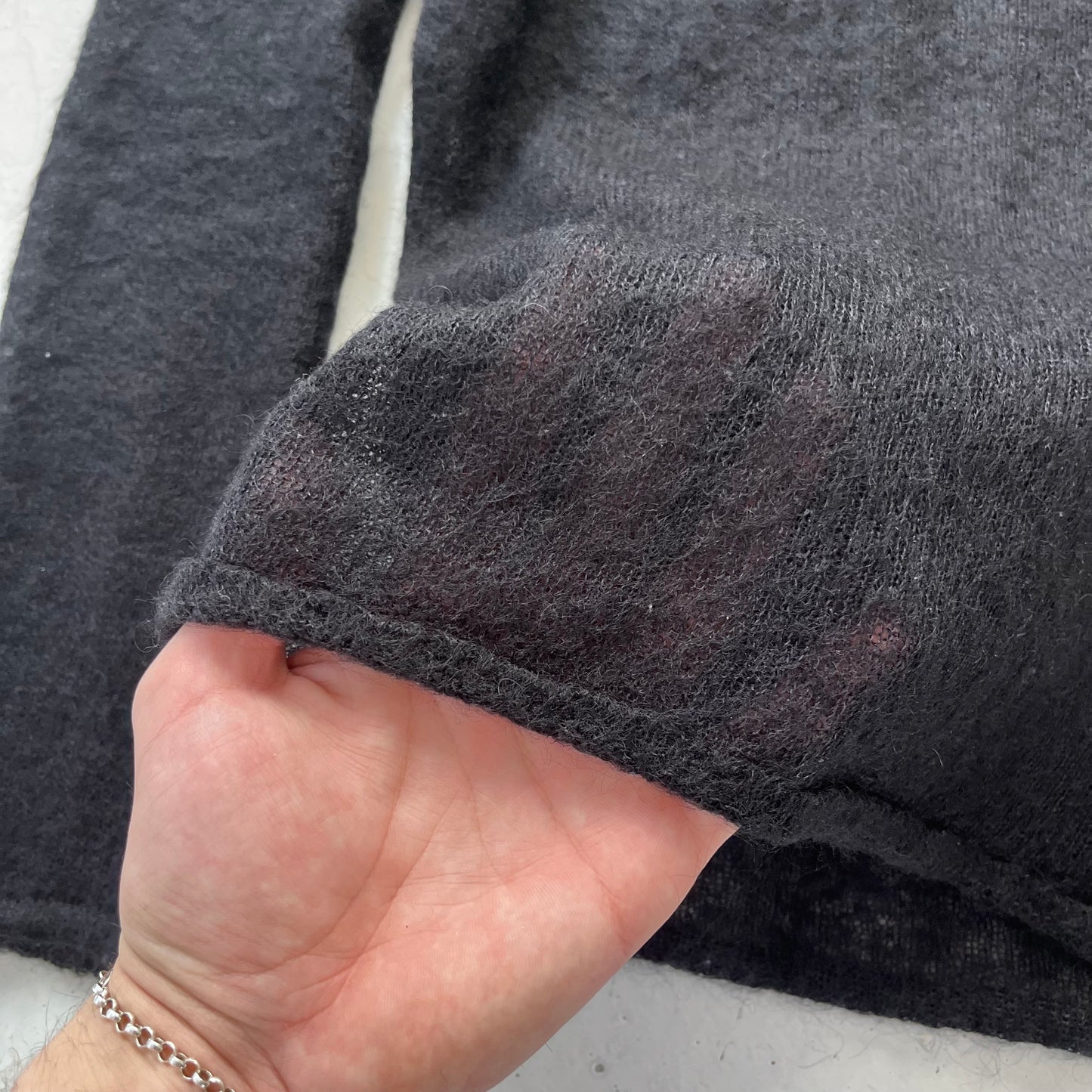 1990s emporio armani sheer mohair knit