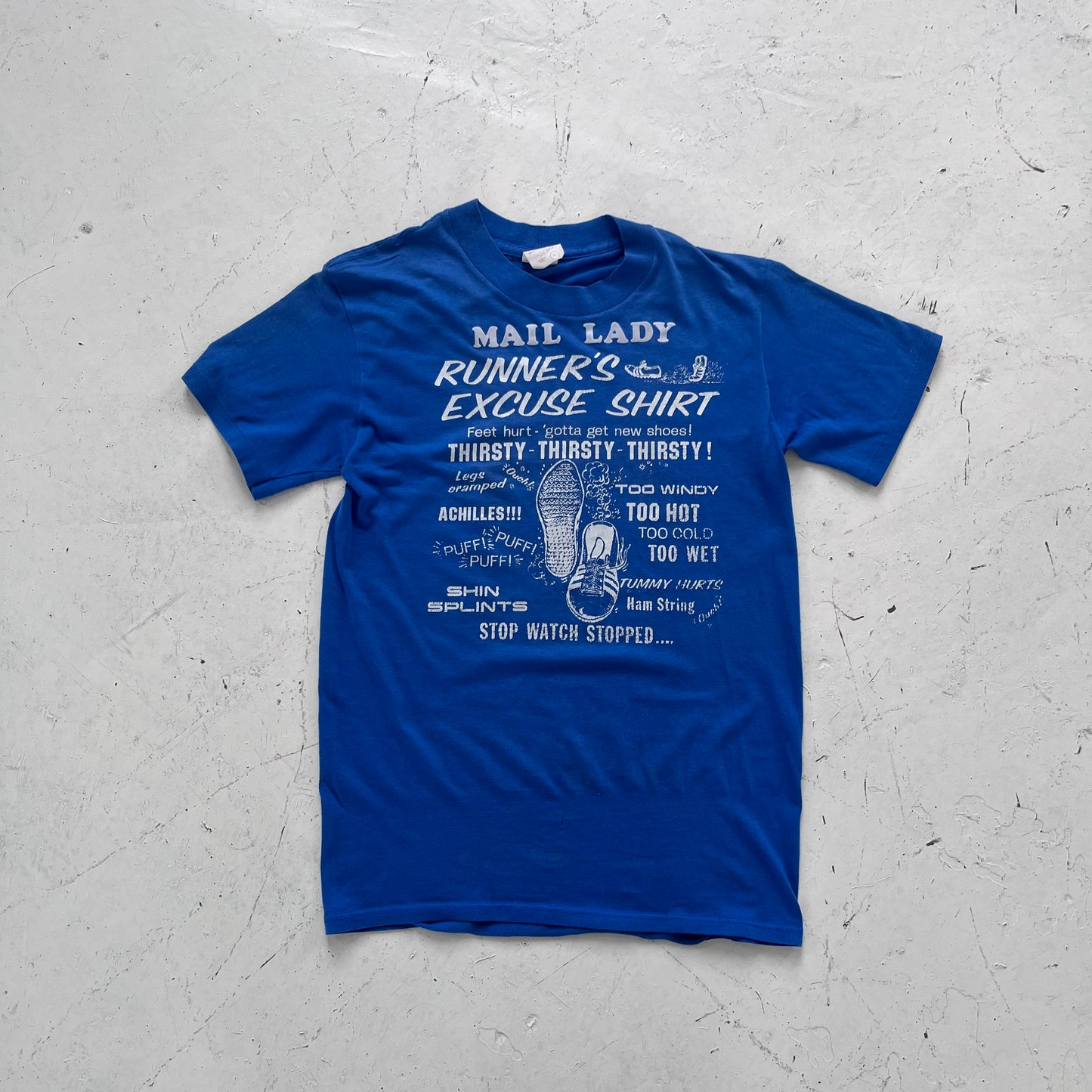 1980s blue graphic tee