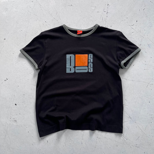 2000s hugo boss orange graphic ringer tee