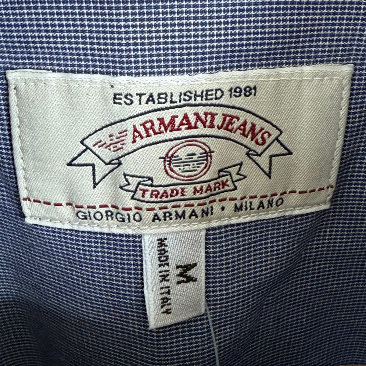 1990s armani jeans short sleeve button up shirt