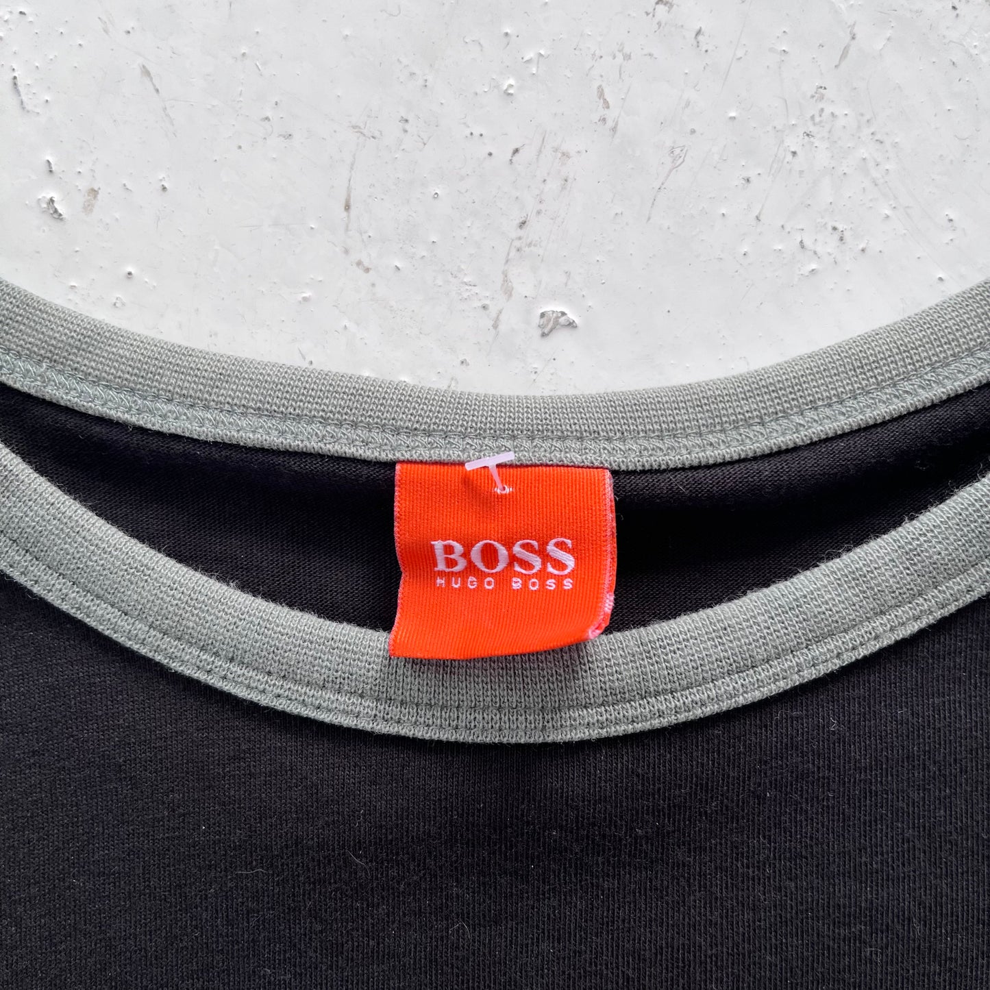 2000s hugo boss orange graphic ringer tee