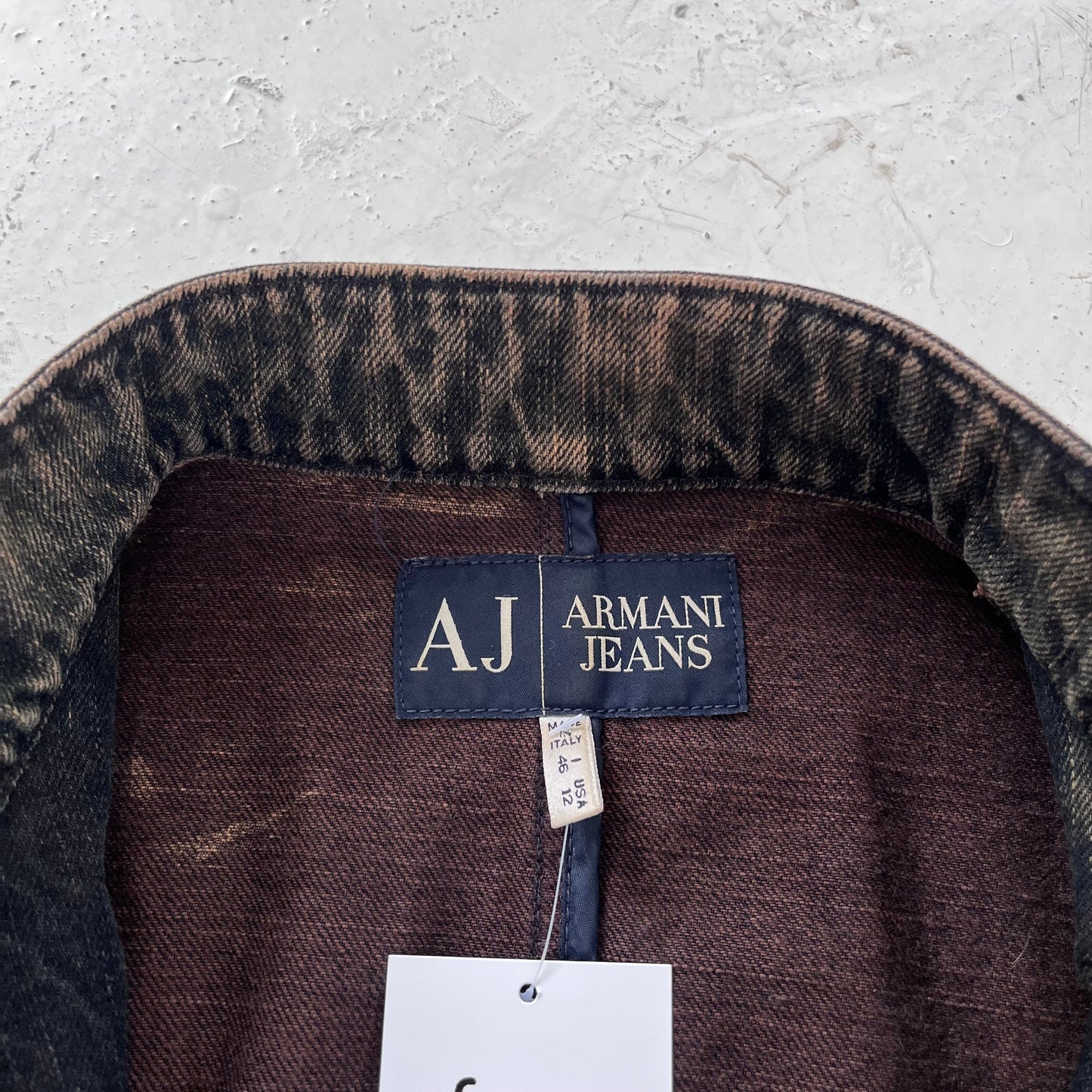 2000s armani jeans napoleon denim jacket