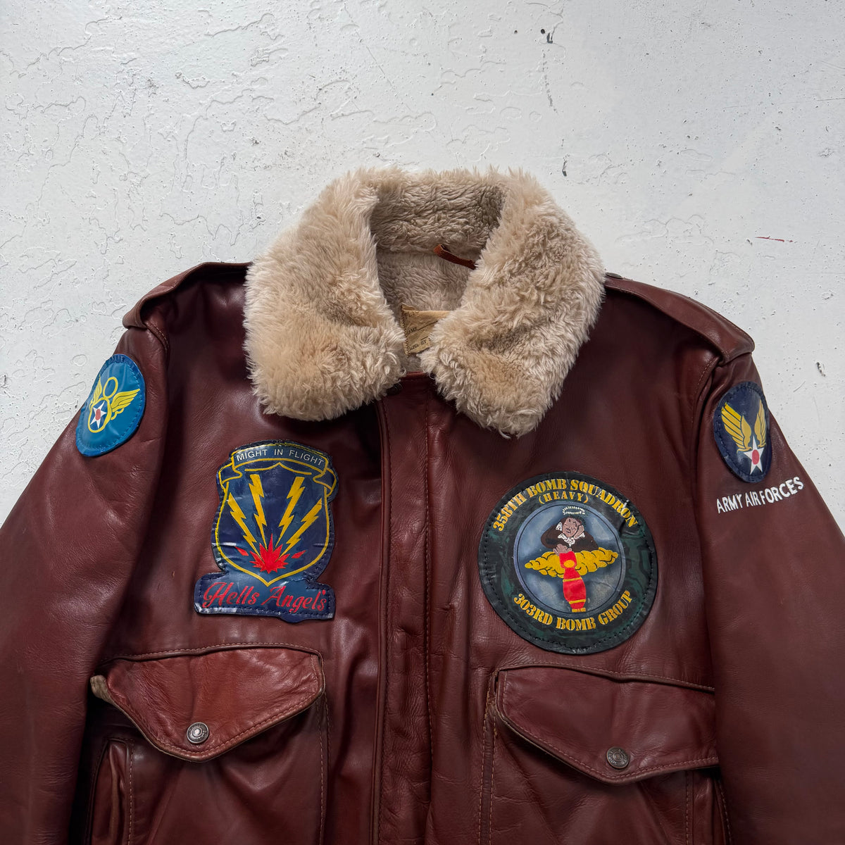1960s schott hells angels leather souvenir flight jacket