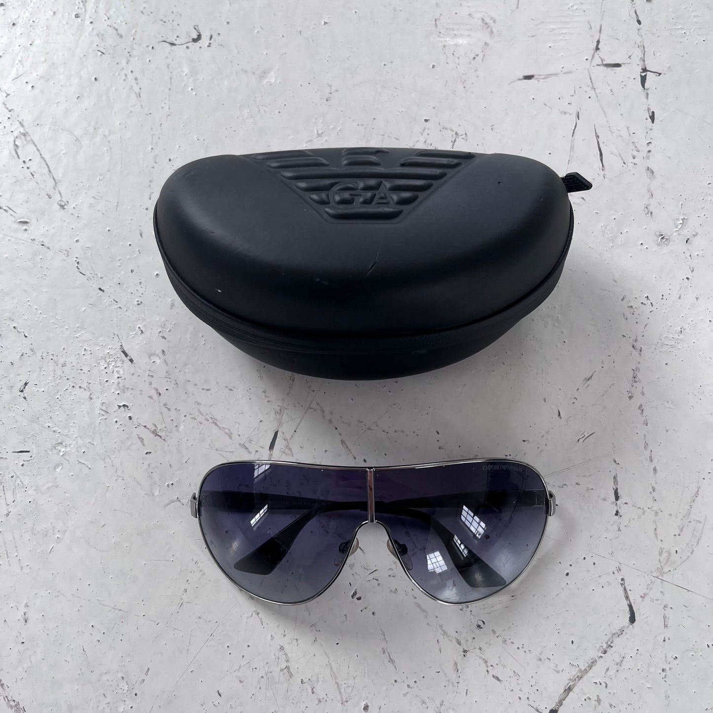 2000s emporio armani violet/silver sunglasses