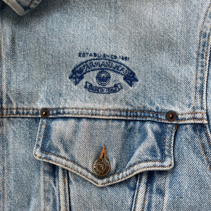 1990s armani jeans loose fit denim trucker jacket