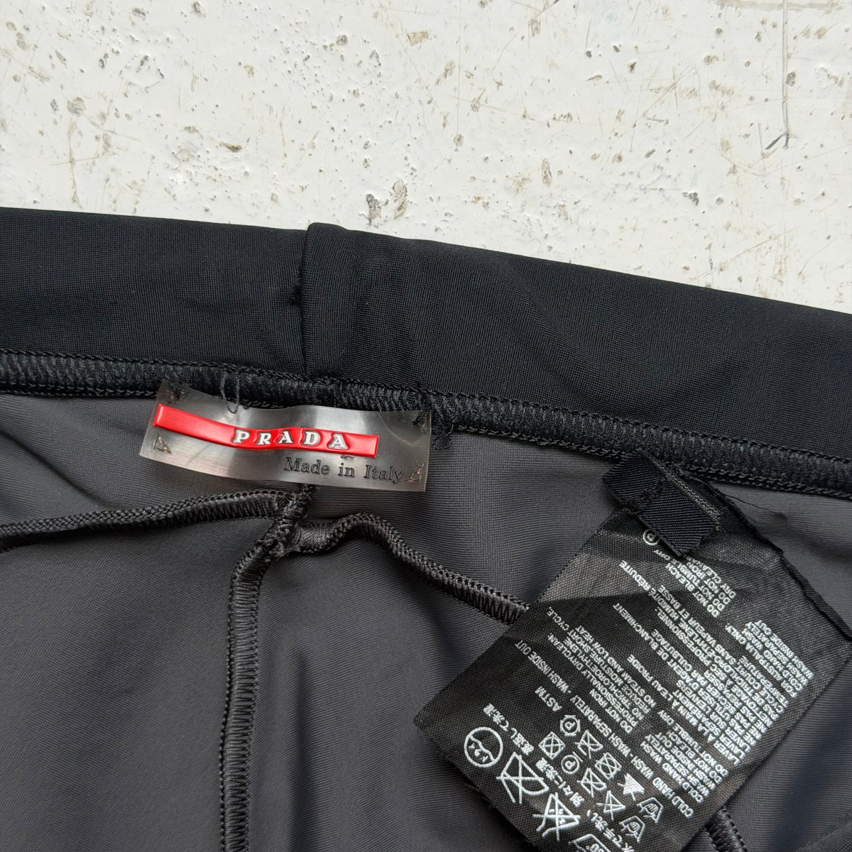 2000s prada sport neoprene panelled flared trousers