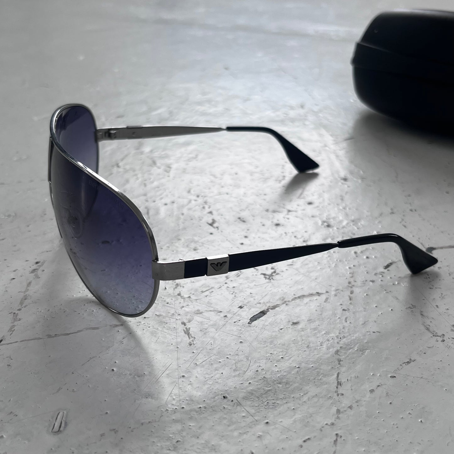 2000s emporio armani violet/silver sunglasses
