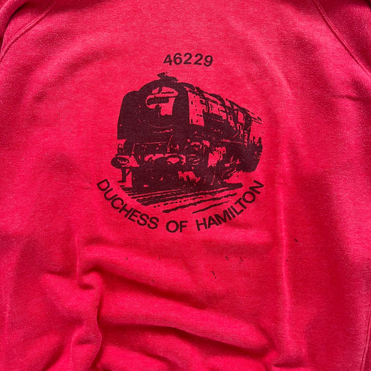 1970s red graphic crewneck