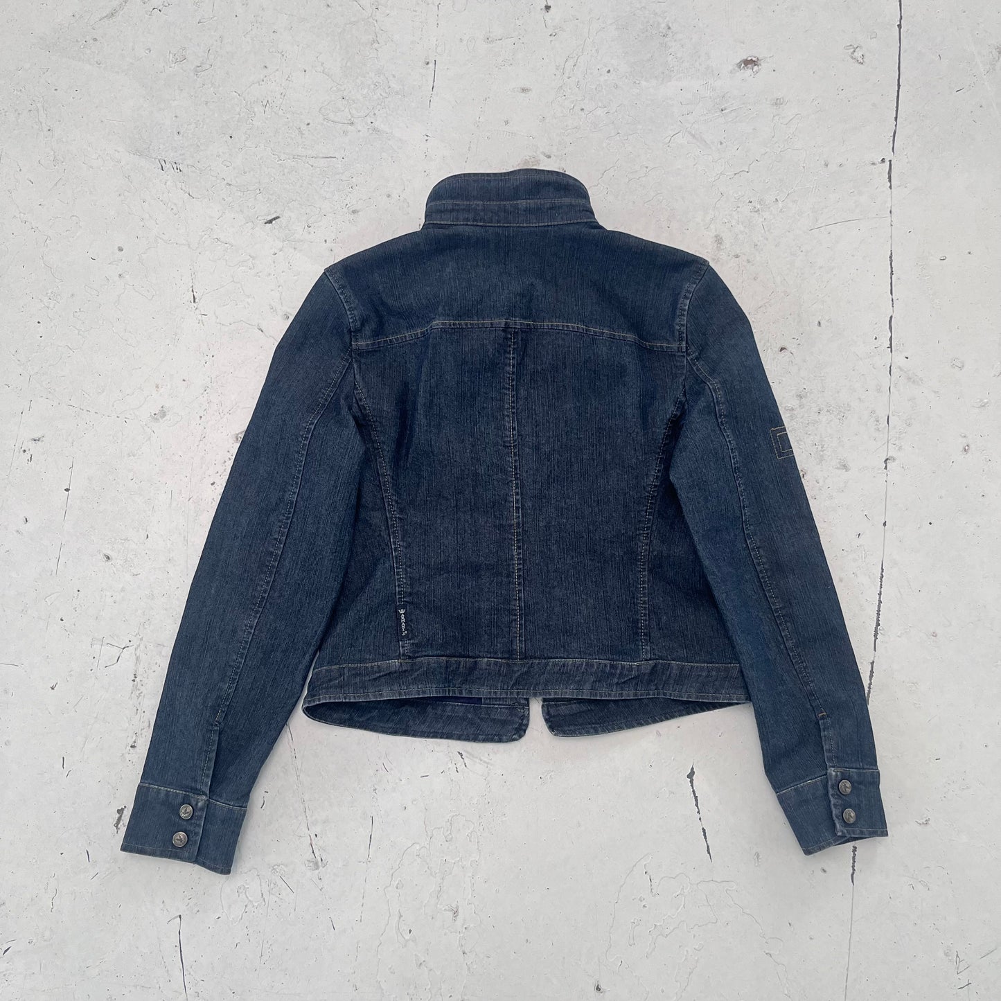2000s armani jeans frayed blue denim jacket