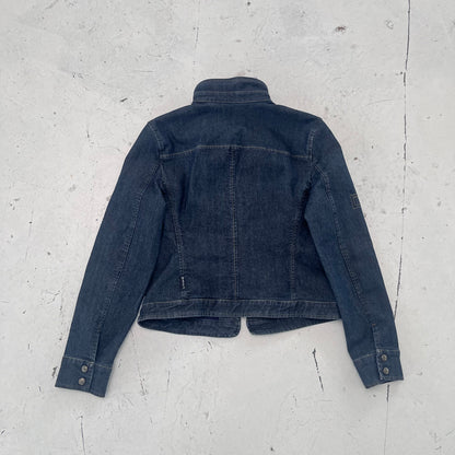 2000s armani jeans frayed blue denim jacket