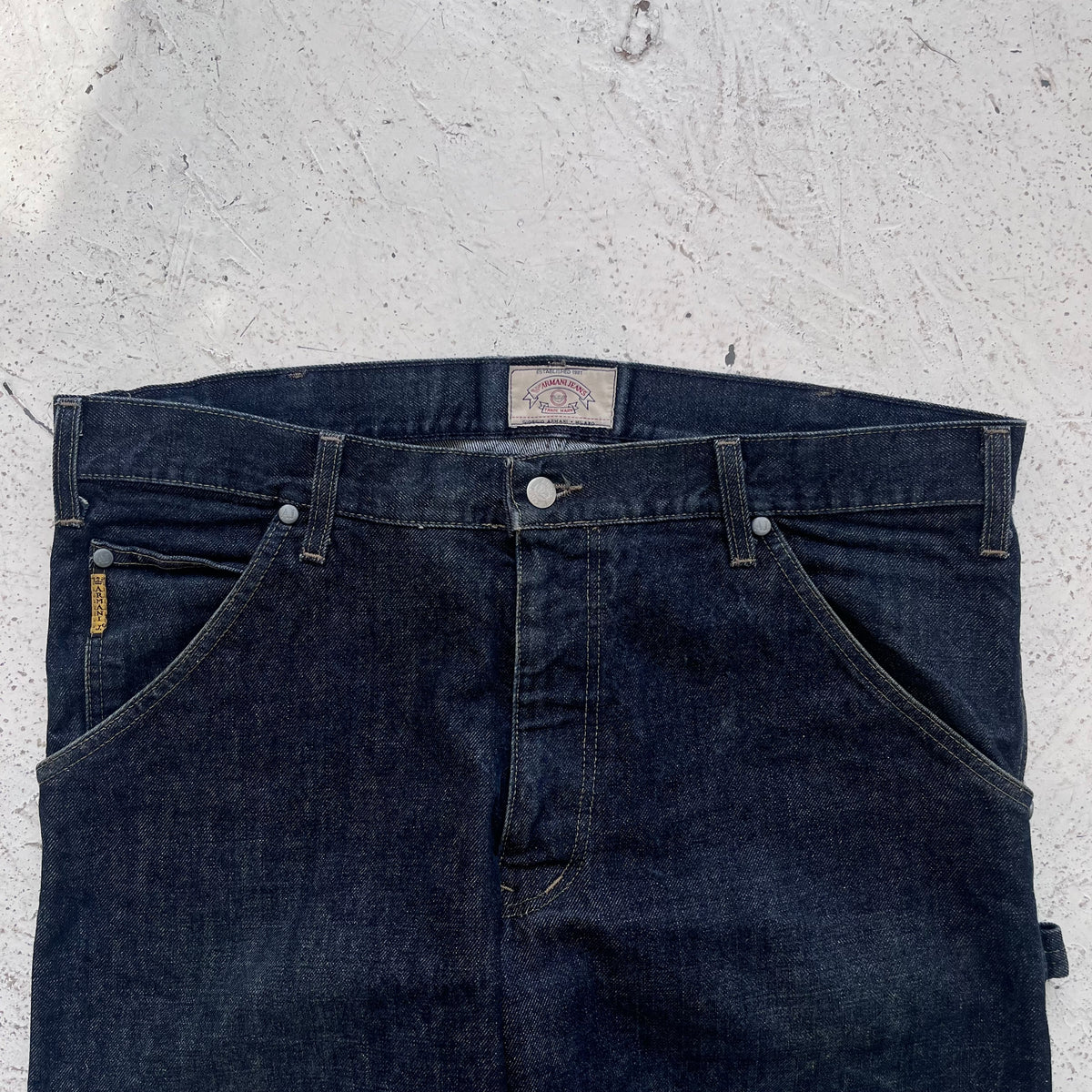 1990s armani jeans loose fit carpenter denim jeans