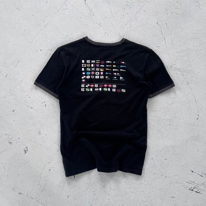 2000s burberry black label flag tee