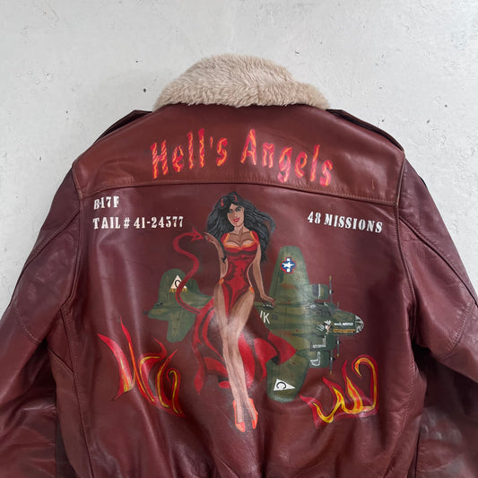 1960s schott hells angels leather flight jacket