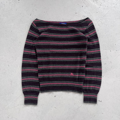 2000s burberry blue label striped knit