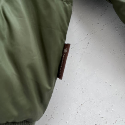 2000s moncler green fur trim puffer