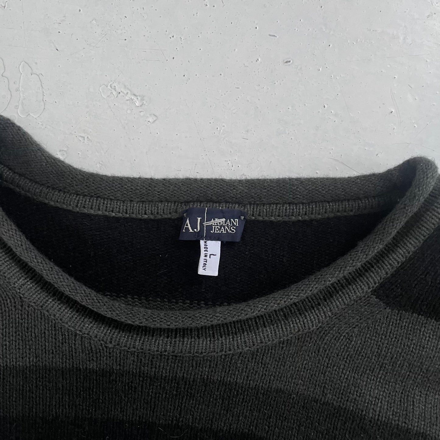2000s armani jeans striped knit