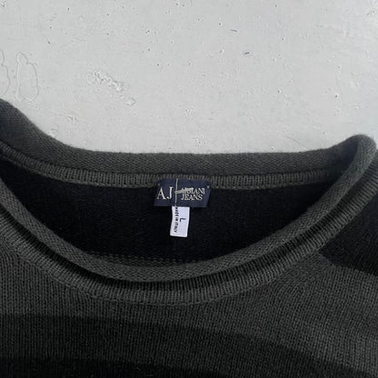 2000s armani jeans striped knit