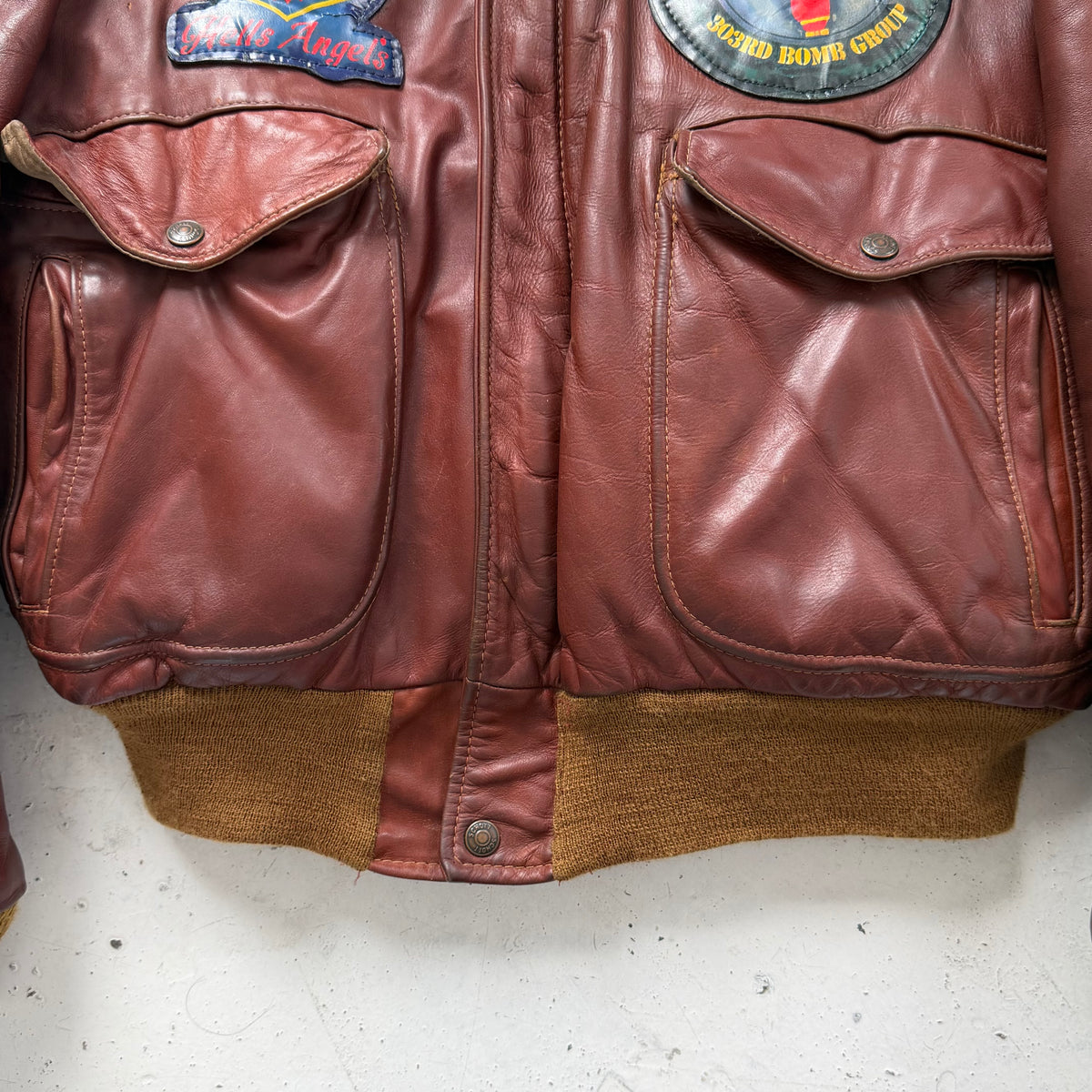 1960s schott hells angels leather souvenir flight jacket