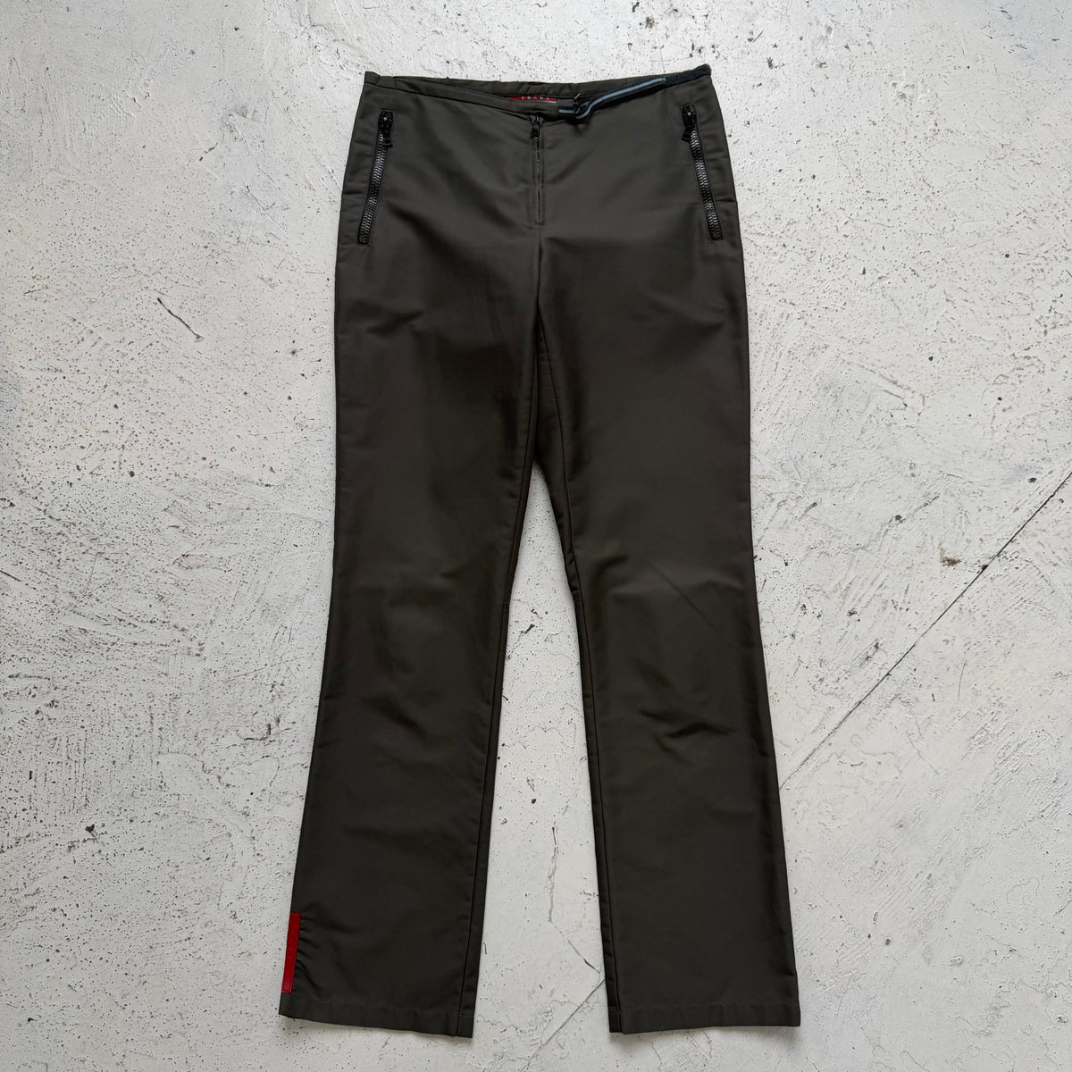 ss2000 prada sport adjustable red tab trousers