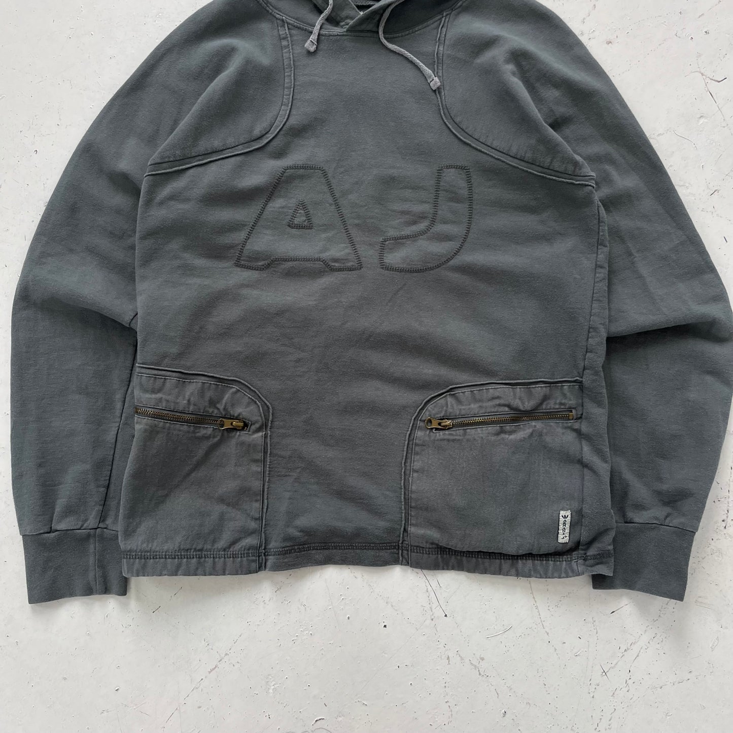 2000s armani jeans grey hoodie