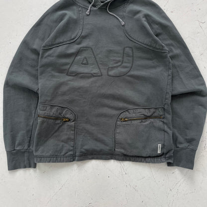 2000s armani jeans grey hoodie