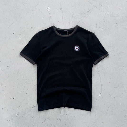 2000s burberry black label flag tee