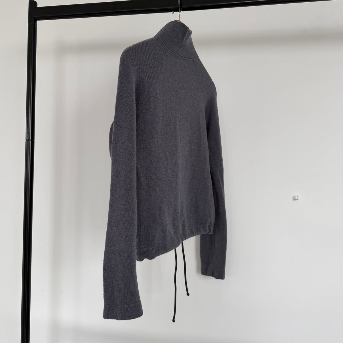 1990s armani jeans asymmetrical clasp funnel neck knitted jumper