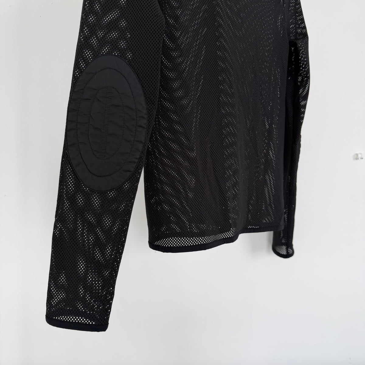 ss2000 prada sport asymmetrical neck mesh longsleeve top